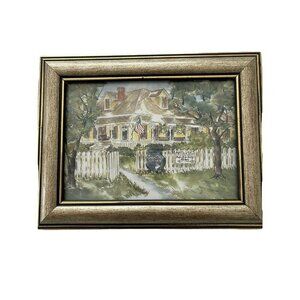 Fairhope Alabama Punta Clara Southern House Cottage Gold Framed Art Print